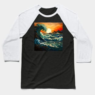 Waves ocean sunset 4 Baseball T-Shirt